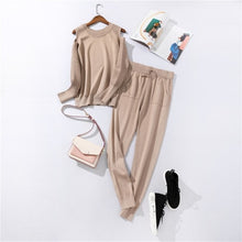 Load image into Gallery viewer, Autumn and Winter Explosions Sportswear High Collar Sweater Knit Pants Suit Casual Women's Two-piece Suit