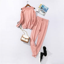 Load image into Gallery viewer, Autumn and Winter Explosions Sportswear High Collar Sweater Knit Pants Suit Casual Women's Two-piece Suit
