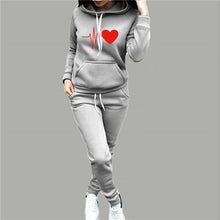 Load image into Gallery viewer, 2019 Autumn Winter 2 Piece Set Women Hoodie Pants Printed Tracksuit Pullover Sweatshirt Trousers With Pockets Tracksuit Suits